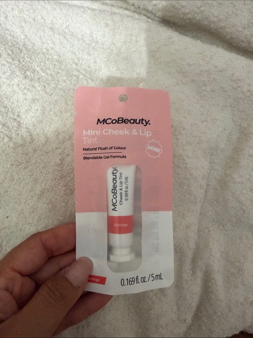 MCoBeauty Mini Cheek & lip tint in Flamingo